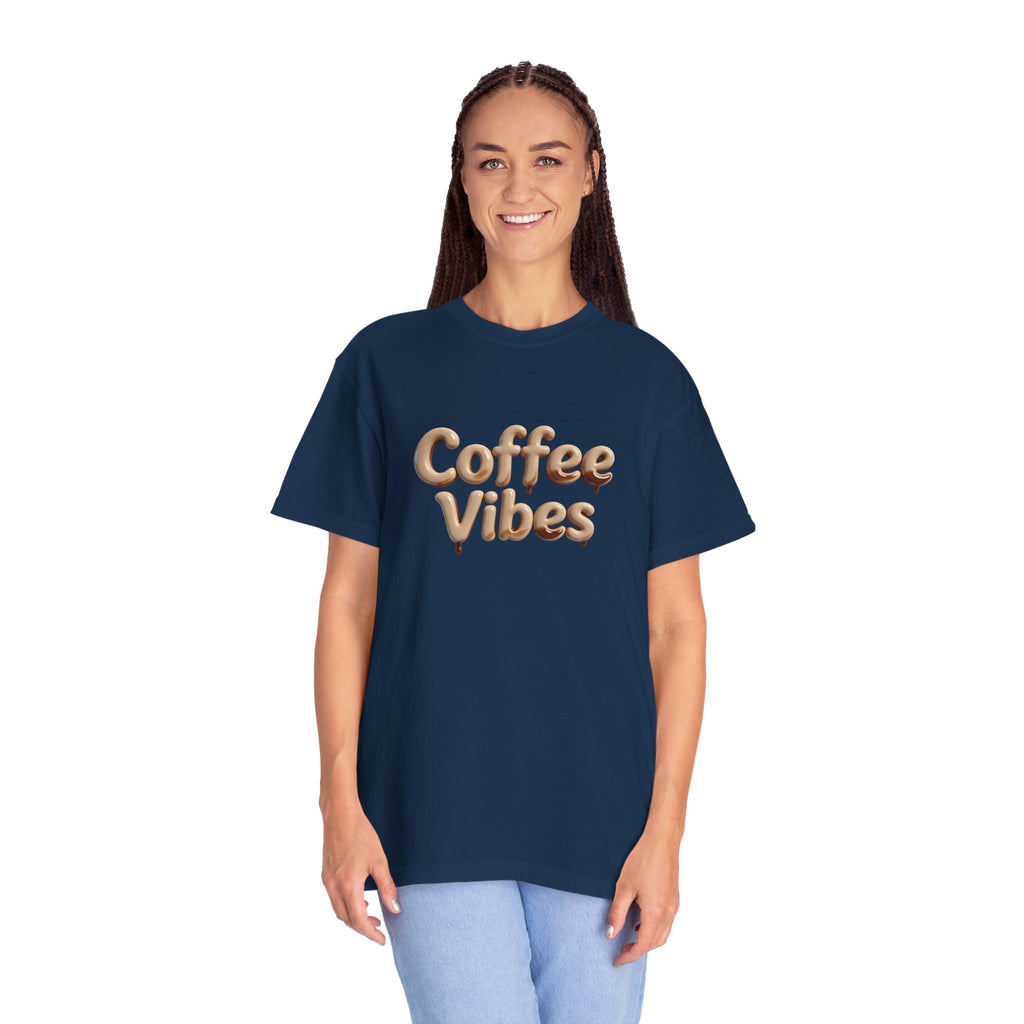 Coffee Vibes T-Shirt — Retro 3D Script Tee for Coffee Lovers