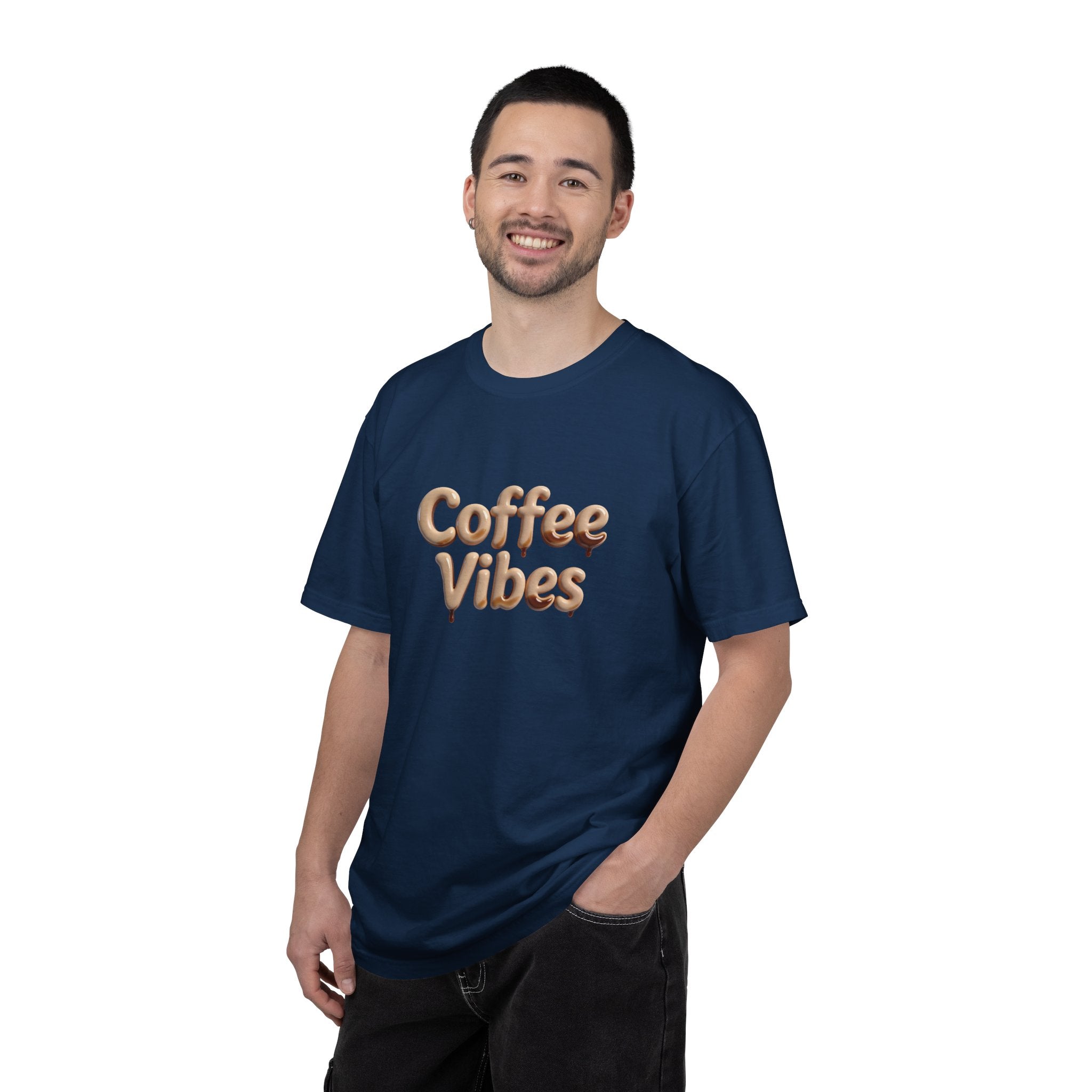 Coffee Vibes T-Shirt — Retro 3D Script Tee for Coffee Lovers