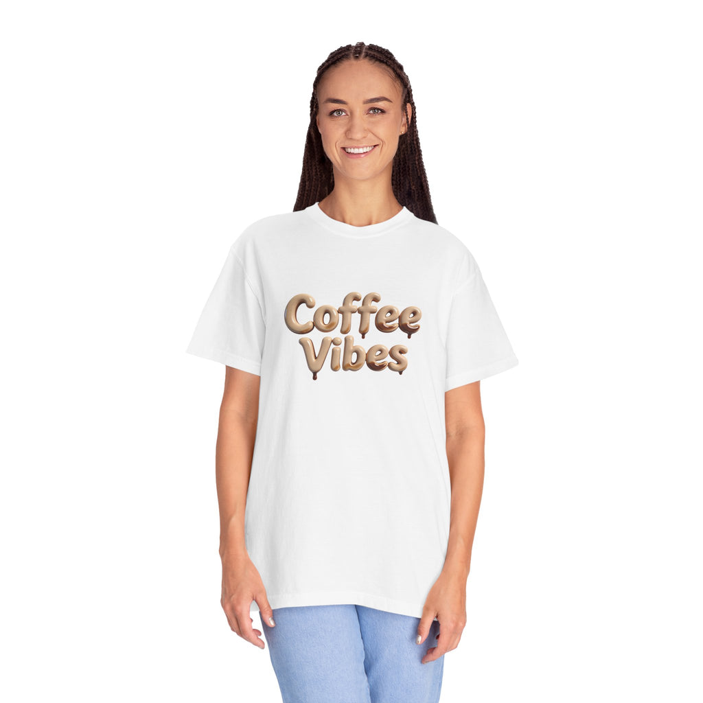 Coffee Vibes T-Shirt — Retro 3D Script Tee for Coffee Lovers