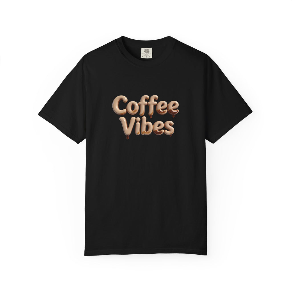 Coffee Vibes T-Shirt — Retro 3D Script Tee for Coffee Lovers