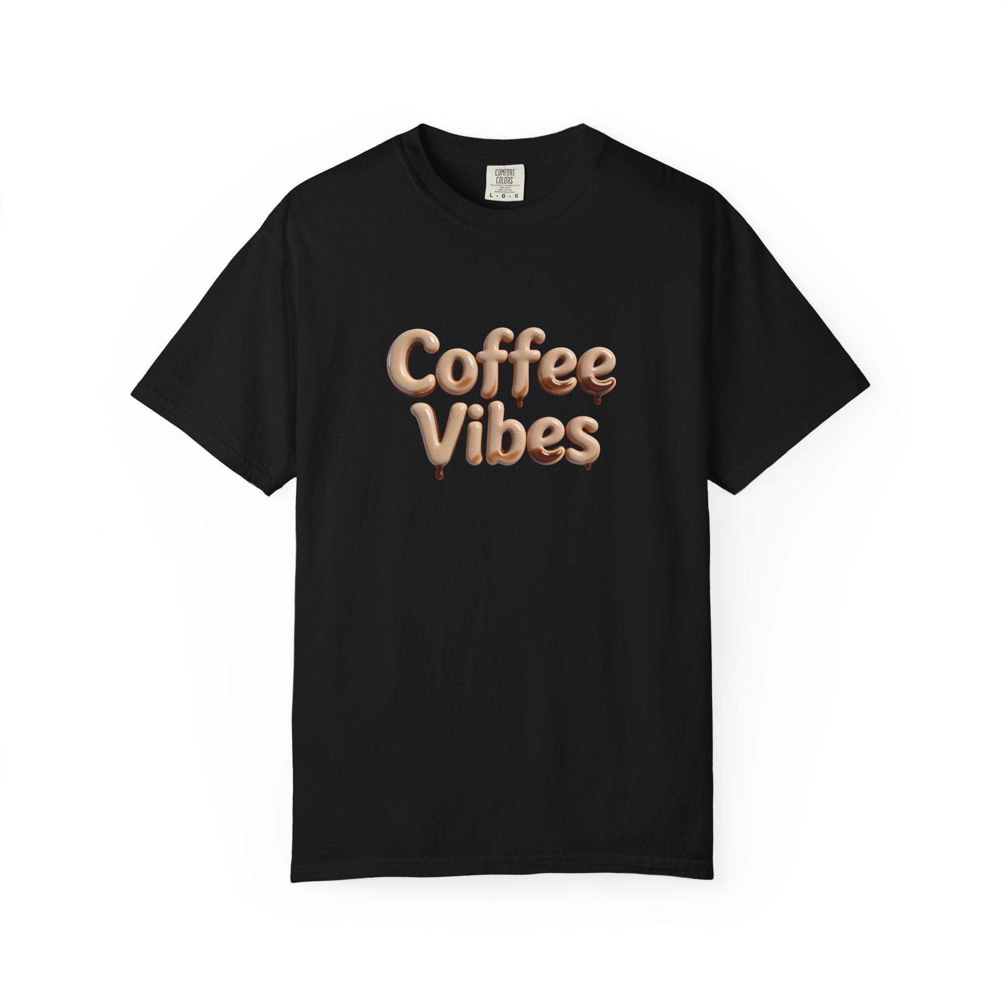 Coffee Vibes T-Shirt — Retro 3D Script Tee for Coffee Lovers