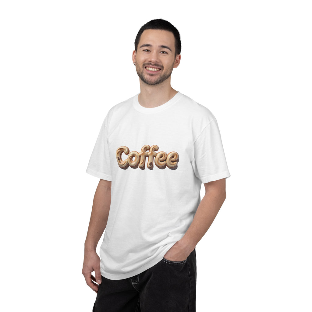 Coffee Retro Script T-Shirt — Vintage 3D Coffee Text Tee
